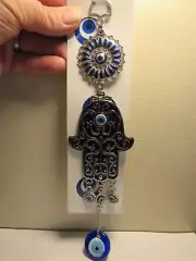 Evil Eye Hamsa Hanging Wind Chime... 10 " Long!