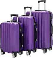 [EYPKPL] Portable Suitcase 3-Piece Suitcases Carry On Luggage Purple Lightweight Expandable Hard Shell Suitcase Large Capacity Suitcases with Wheels Smooth to use