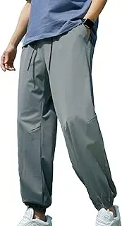 [Maiyifu-GJ] Mens Casual Pants with Pockets Lightweight Hiking Running Workout Pants Elastic Waist Drawstring Jogger Sweatpants