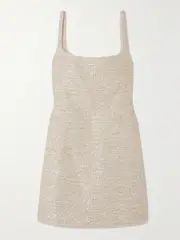 [Emilia Wickstead] Emilia Wickstead - Tibby Metallic Bouclé-tweed Mini Dress - Beige - UK 8 UK 8 Neutrals