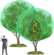 Fanfanwin 2 Packs 13 x 13 ft Large Fruit Tree Netting Bags with Zipper and Drawstring Squirrels Insect Bird Plant Cover for Fruit Trees Fruit Tree Net Protection