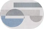 Nordic Design Living Room Oval Carpet, Household Kitchen Floor Decor, Easy to Clean Non-Slip Balcony Bedroom Dining Soft Area Rugs 130x200cm(3.9ft×5.9ft/120×180cm)