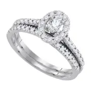 GIA Certified Diamond Bridal Set 2.25 Carat Oval & Round Shape Platinum