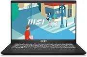 MSI Modern 14 14" Laptop: Intel Core i7-1195G7, Intel Iris Xe, 8GB DDR4, 512GB NVMe SSD, 180-Degree Lay-Flat, USB Type-C, MicroSD Card Reader, Win 11 Pro: Classic Black C11M-064US