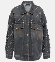 [Versace] Versace Distressed denim jacket AU 14 blue