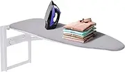 [Ivation] Wall-Mounted Ironing Board | Foldable 36.2” x 12.2”, Fold Down Ironing Station for Home, Apartment &, Easy-Release Lever, Removable Cotton Cover & Dorms, Mounting Hardware Included