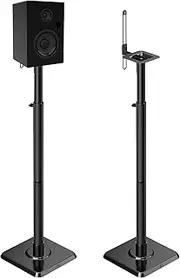[Mounting Dream] Speaker Stands Height Adjustable Bookshelf Speaker Stand Pair for Universal Satellite Speakers, Set of 2 for Bose Polk JBL Sony Yamaha - 11 lbs Capacity