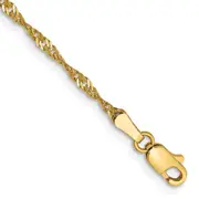 14K Yellow Gold 10 inch 1.70mm Singapore with Lobster Clasp Anklet
