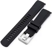 [MiLTAT] 22 mm Crafter Blue CB10 Black Rubber Curved Lug Watch Strap for Seiko SKX007, black, L, Classic