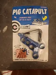 Vintage Catapult Target Game w/20 Pigs Accouterments NIP
