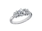 Natural 1.00Ct Round Diamond Engagement Ring Cluster Accents 950 Platinum G SI1