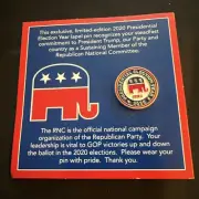 Presidential Election Year 2020 RNC Lapel Pin Elephant Red White Blue