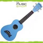Kala Makala Light Blue Gloss Soprano Dolphin Ukulele with Bag - MK-SD/LBL