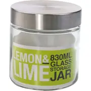 12 X Screw Top Storage Kitchen Glass Jars 830ML STAINLESS STEEL LID Cookie Jar