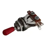 Import Metric 3-way Open Frame Electric Guitar Switch Chrome with Red Tip