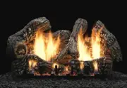 Empire Super Charred Oak Vent Free Logs 18" Refractory Slope Glaze Burner IP LP