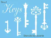 Victorian Keys Stencil French Shabby Cottage Fleur Decor Skeleton Key DIY Signs