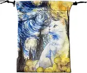 Dice Bag - Tarot Card Drawstring Pouch | Drawstring Dice Holders Storage | Bags Pouch for Tarot Cards | Deck Protective Case | Small Jewellery Pouch | Knitting Needle Bag