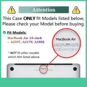 Air 13 Inch Case 2021 2020 2019 2018 Release M1 A2337 A1932 A2179 + for MacBook
