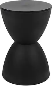 Modern Hourglass Accent Stoo, 43x30cm Modern Hourglass Shaped End Table Round Hourglass Stool Round Outdoor Stool Side Table for Coffee Patio Indoor Home Bedroom (Black)