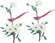 CORHAD 2pcs Flower Birds Embroidery Patches Delicate Sew Applique DIY Clothing Accessories for Personal Style for Costumes Crafts