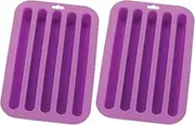 HIC Kitchen Silicone Water Bottle Ice Sticks Tray, Chocolate Candy Baking Craft Mold, Non-Stick, Heat-Resistant, Makes 5 Ice Sticks, Set of 2