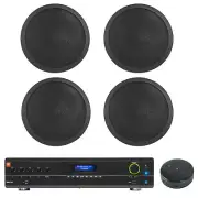 JBL Commercial 70v Amp+Wifi Receiver+4) Black 5" Ceiling Speakers For Restaurant