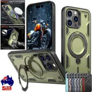 For iPhone 16 15 14 13 12 11 Pro Max Plus Magsafe Magnetic Case Ring Stand Cover