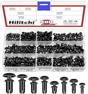 Hilitchi 400Pcs 2mm 3mm 3.5mm 4mm 5mm Nylon Rivets Push Clip Fasteners Rivet Car Rivets Fasteners Bumper Fastener Push Rivet Clip Screws Assortment Kit for Automotive Fitting Bumper