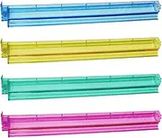 Mahjong Racks with Pushers - Multicolor 2 in 1 Clear Mahjong Holders,Set of 4 Acrylic Storage Organizer, Board Game Accessories, Mah Jongg Accessories