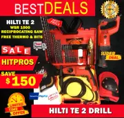 HILTI TE 2 DRILL, WSR 1000 RECIPROCATING SAW, NEW, FREE THERMO, BITS, FAST SHIP
