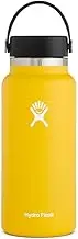 HYDRO FLASK - Water Bottle 946 ml (32 oz) - Vacuum Insulated Stainless Steel Water Bottle Flask with Leak Proof Flex Cap with Strap - BPA-Free - Wide Mouth - Sunflower