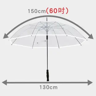 【德利生活】加大60吋透明自開直立傘(加大60吋/透明直立傘)
