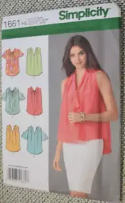 Simplicity 1661 Misses Top with Sleeve Variations Pattern Sz 6-14 Uncut