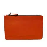 在飛比找遠傳friDay購物優惠-COACH 橘紅色荔枝皮革材質大款手拿包-可放千鈔
