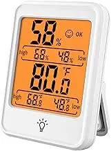 Digital Hygrometer Thermometer Indoor Temperature and Humidity Gauge Meter with Large Display for Home Bedroom Office Greenhouse