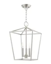Livex Lighting 3-Light Antique Brass Convertible Semi Flush Lantern