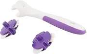 Baxnore Cake Lattice Roller Set, Embossing Cutter Decorating Tool, Fondant Embossing Roller, 2 Plastic Wheels 16 cm Handle, Pastry Fondant Cake Design Accessory