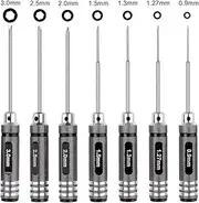 7pcs Hex Screw Driver Set RC Tools Kit 0.9mm 1.27mm 1.3mm 1.5mm 2.0mm 2.5mm 3.0mm Hexagon Screwdriver for Traxxas Arrma Axial Losi Redcat RC Quadcopter Helicopter FPV Racing Drone Models
