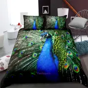 Linen Peacock Green Single/Double/Queen/King Bed Doona/Duvet/Quilt Cover Set