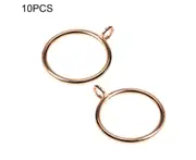 10Pcs Home Practical Mini Window Shower Curtain Hooks Rings Clips with Eyelets-Golden