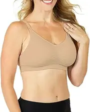 [Pump&Nurse] Seamless Nursing Bra with Adjustable Back Clasp and Removable Soft pad Inserts