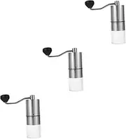 minkissy 3 Pcs Hand Mill Manual Automatic Coffee Hand Crank Coffee Coffee Bean Manual Bean Hand Coffee Bur for Coffee Tablet Manual Mill Stainless Steel
