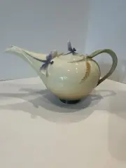 FRANZ Dragonfly Hand Painted & Signed Porcelain Teapot NEW IN BOX