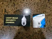 Home WIFI Smart Security Camera Light Bulb w/64GB memory card