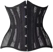 [SWEPER] Women'S Bustier Corset Top - Underbust Corset Sexy Women Waist Cincher Bustiers Breathable Mesh Gothic Lingerie Corselet Shape Body Belt Plus Size
