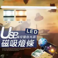 在飛比找環球Online優惠-USB線控雙色光源磁吸燈條 閱讀燈 LED燈 照明燈 衣櫃燈