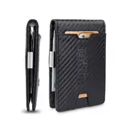 Men's Republic Sleek Minimalist Faux Leather Wallet Money Clip - Black