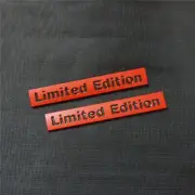 2x Big Matte Red Limited Edition Metal Decal Sticker Badge Emblem Car Turbo Type (for: Peugeot)