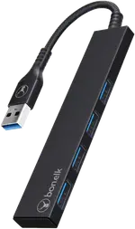 Bonelk Long-Life USB-A to 4 Port USB 3.0 Black